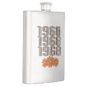 1968ピースサインオレンジヒッピー花パワー フラスク (右)