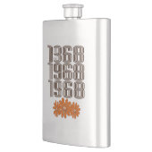 1968ピースサインオレンジヒッピー花パワー フラスク (左)