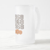 1968ピースサインオレンジヒッピー花パワー フロストグラスビールジョッキ (正面右)