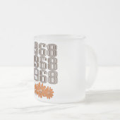 1968ピースサインオレンジヒッピー花パワー フロストグラスマグカップ (正面右)