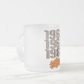 1968ピースサインオレンジヒッピー花パワー フロストグラスマグカップ (正面左)