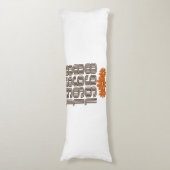 1968ピースサインオレンジヒッピー花パワー ボディピロー (正面縦)