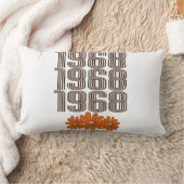 1968ピースサインオレンジヒッピー花パワー ランバークッション (ブランケット)