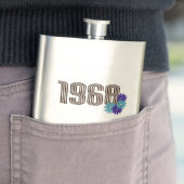 1968ピースサインヒッパイフラワーパワーアクアパープル フラスク (インサイチュ)