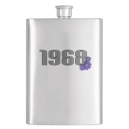 1968フラワーパワーピースサインヒッパイパープル フラスク