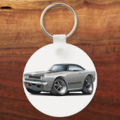 1968プリマスGTXシルバーブラックフードカー キーホルダー (正面)
