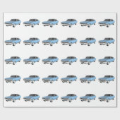 1968台の淡いブルーの筋肉車 ラッピングペーパー (フラット)