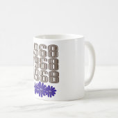 1968平和サインヒッピー花パワーパープル コーヒーマグカップ (正面右)