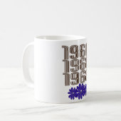 1968平和サインヒッピー花パワーパープル コーヒーマグカップ (正面左)