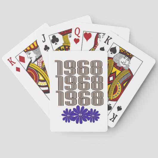 1968平和サインヒッピー花パワーパープル トランプ (裏面)