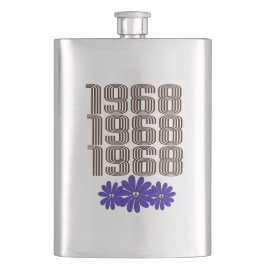 1968平和サインヒッピー花パワーパープル フラスク