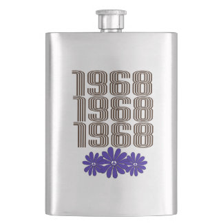 1968平和サインヒッピー花パワーパープル フラスク