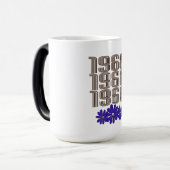 1968平和サインヒッピー花パワーパープル モーフィングマグカップ (正面左)