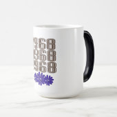 1968平和サインヒッピー花パワーパープル モーフィングマグカップ (正面右)