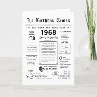 1968年あなたが生まれ誕生日カード サンキューカード
