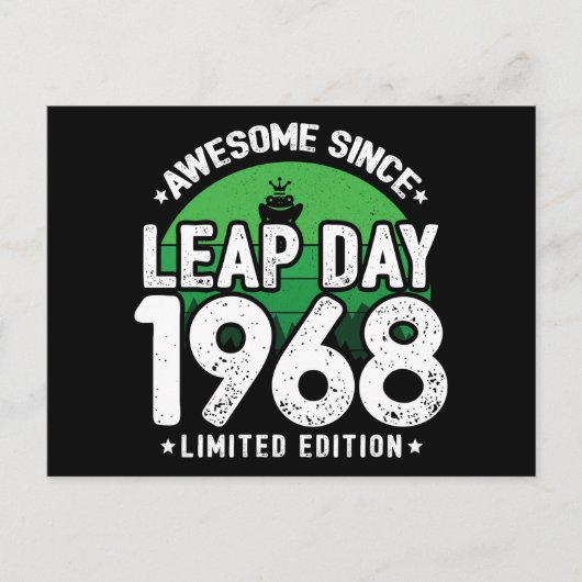 1968年からすごい うるう年2月29日 誕生日 ポストカード (正面)