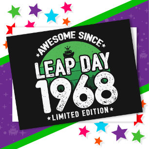 1968年からすごい うるう年2月29日 誕生日 ポストカード