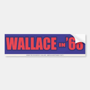 1968年のジョージウォーレス"68"のウォーレスバンパーステッカー バンパーステッカー