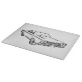 1968年のプリマスのロードランナー筋肉車のイラストレーション カッティングボード (角)