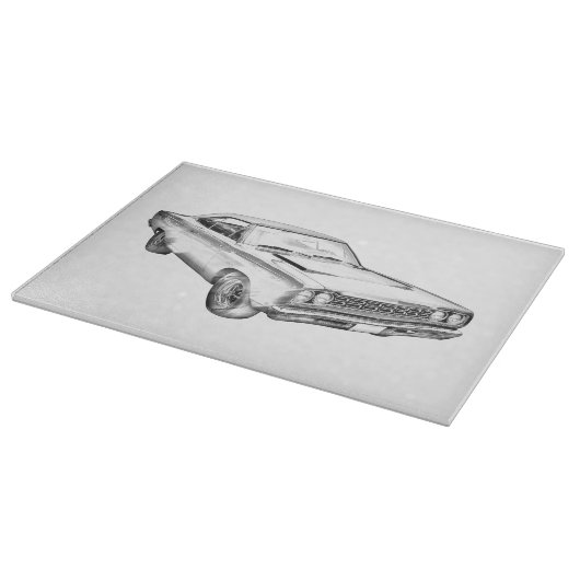 1968年のプリマスのロードランナー筋肉車のイラストレーション カッティングボード (角)