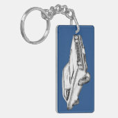 1968年のプリマスのロードランナー筋肉車のイラストレーション キーホルダー (正面左)