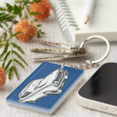 1968年のプリマスのロードランナー筋肉車のイラストレーション キーホルダー (正面右)