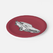 1968年のプリマスのロードランナー筋肉車のイラストレーション ペーパープレート (アングル)