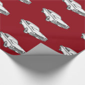 1968年のプリマスのロードランナー筋肉車のイラストレーション ラッピングペーパー (角)