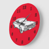 1968年のプリマスのロードランナー筋肉車のイラストレーション ラージ壁時計 (傾斜)