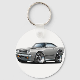 1968年のプリマスGTXの銀黒いフード車 キーホルダー
