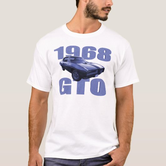 1968年のポンティアクGTOの青 Tシャツ (正面)