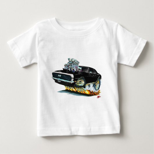 1968年のCamaroの白黒車 ベビーTシャツ (正面)
