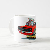 1968年のCamaroの赤黒い車 コーヒーマグカップ (正面左)