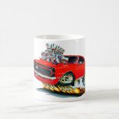 1968年のCamaroの赤黒い車 コーヒーマグカップ (中央)