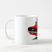 1968年のCamaroの赤黒い車 コーヒーマグカップ (左)