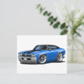 1968年のChevelleの青黒いストライプ ポストカード (スタンド正面)
