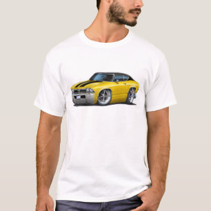 1968年のChevelleの黄色黒いストライプ Tシャツ