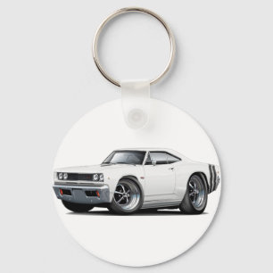 1968年のCoronet RTの白黒い車 キーホルダー