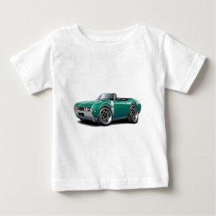 1968年のOlds 442のティール(緑がかった色)白のコンバーチブル ベビーTシャツ