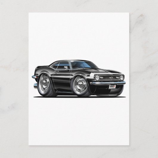 1968年カマロ白黒車 ポストカード (正面)