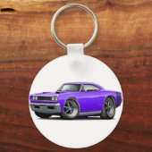 1968年コロネットRTパープルブラックダブルフードスクープ車 キーホルダー (正面)