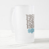 1968年ピースサインアクアヒッピー花火力 フロストグラスビールジョッキ (正面左)