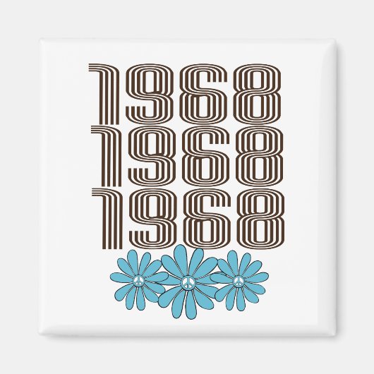 1968年ピースサインアクアヒッピー花火力 マグネット (正面)