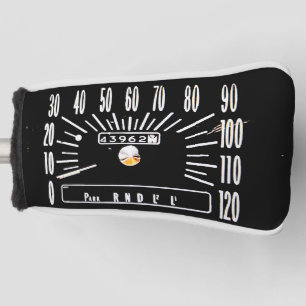 1968年式クラシックカーのスピードメーター ゴルフヘッドカバー