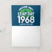 1968年生まれの閏日2月29日 誕生日おめでとう 箔グリーティングカード (内側レイダウン)