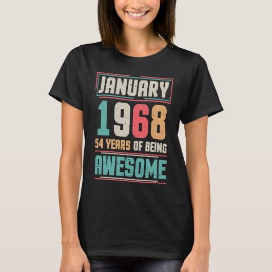 1968年1月ハッピーバースデー54歳の死 Tシャツ (正面)