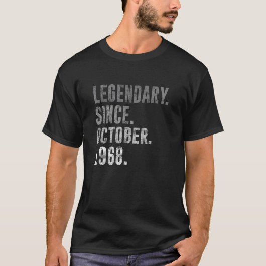 1968年10月から54誕生日ヴィンテージ伝説的 Tシャツ (正面)