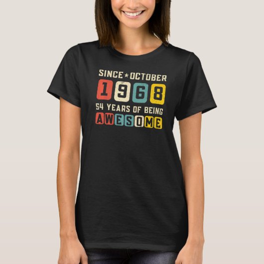 1968年10月以素晴らし降54誕生日ヴィンテージ Tシャツ (正面)