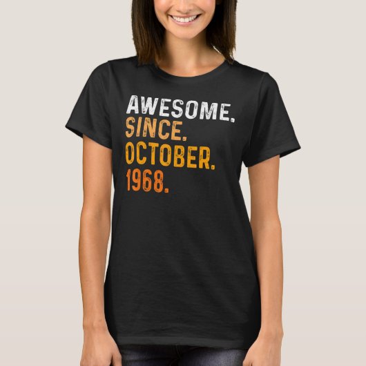1968年10月54日素晴らし誕生から54歳 Tシャツ (正面)