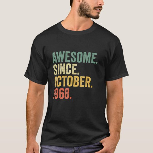1968年10月54日素晴らし誕生から54歳 Tシャツ (正面)